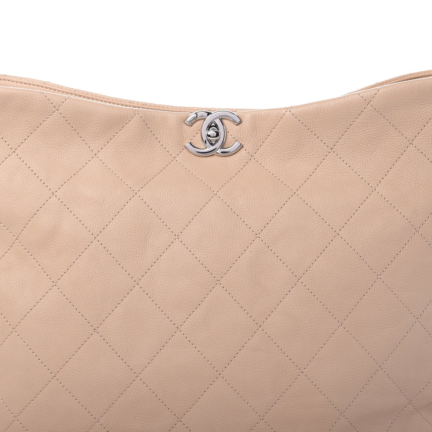 Chanel Grained Calfskin Stitched Medium Braided With Style Hobo Beige 9 of 9