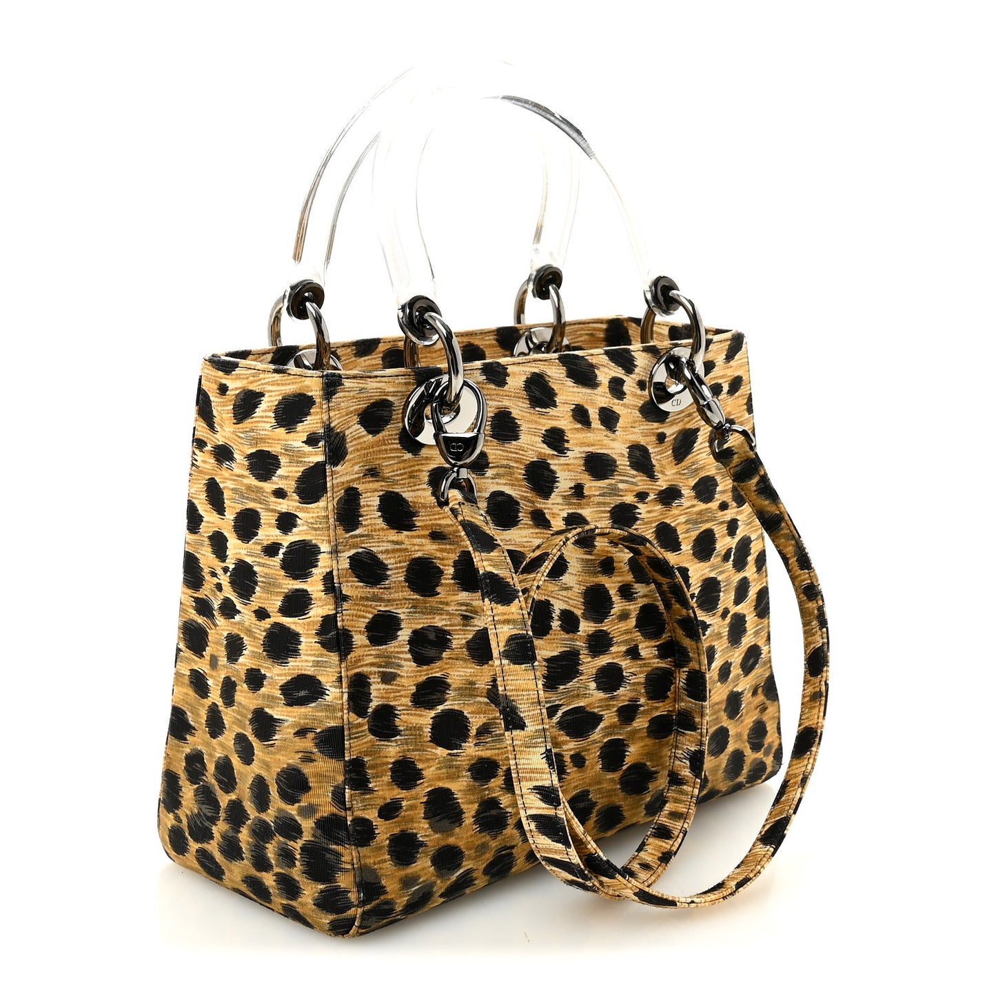 Canvas Leopard Print Medium Lady Dior