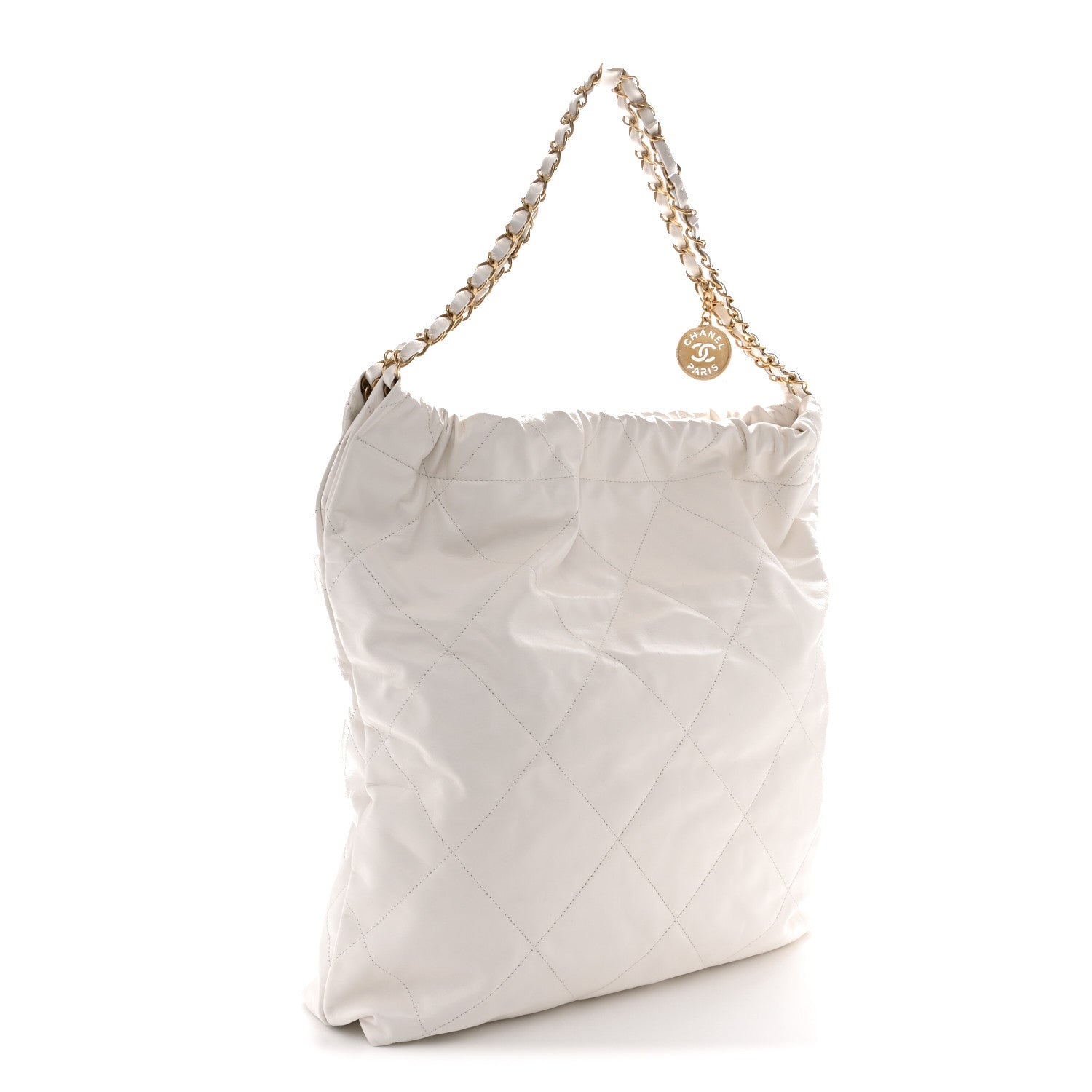 Chanel Shiny Calfskin Quilted Large Chanel 22 White 1910775
