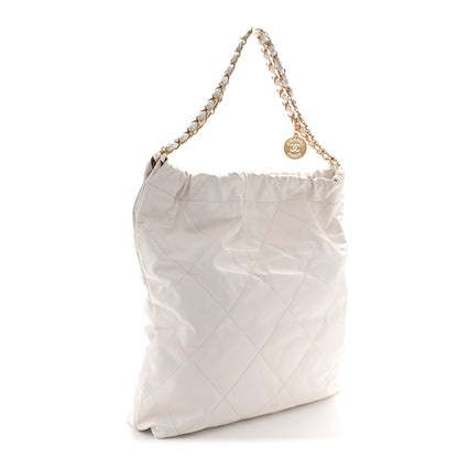 Chanel Shiny Calfskin Quilted Large Chanel 22 White 4 of 11