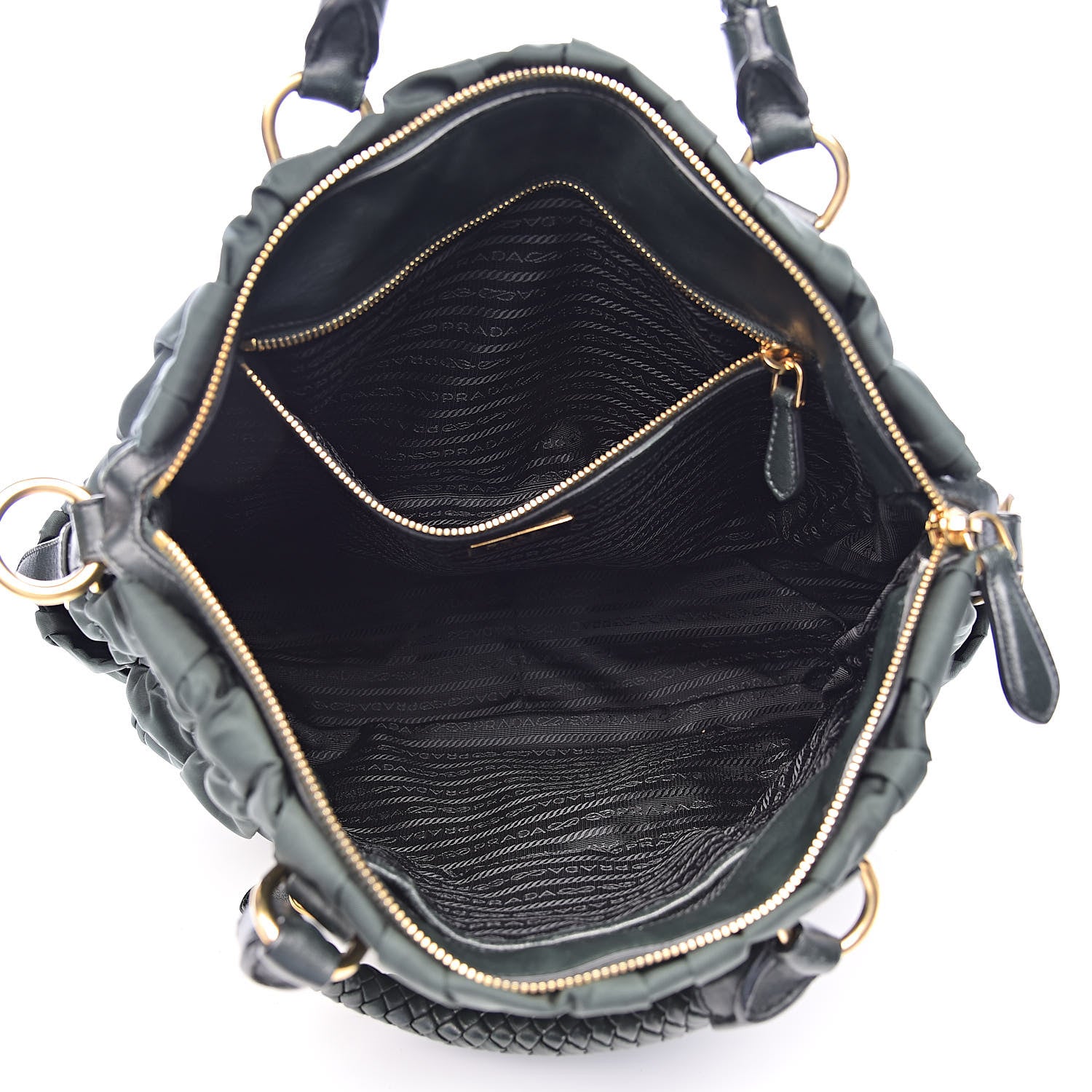 Prada Tessuto Nylon Dressy Gaufre Tote Military Green 5 of 14