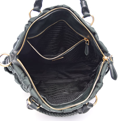 Prada Tessuto Nylon Dressy Gaufre Tote Military Green 5 of 14