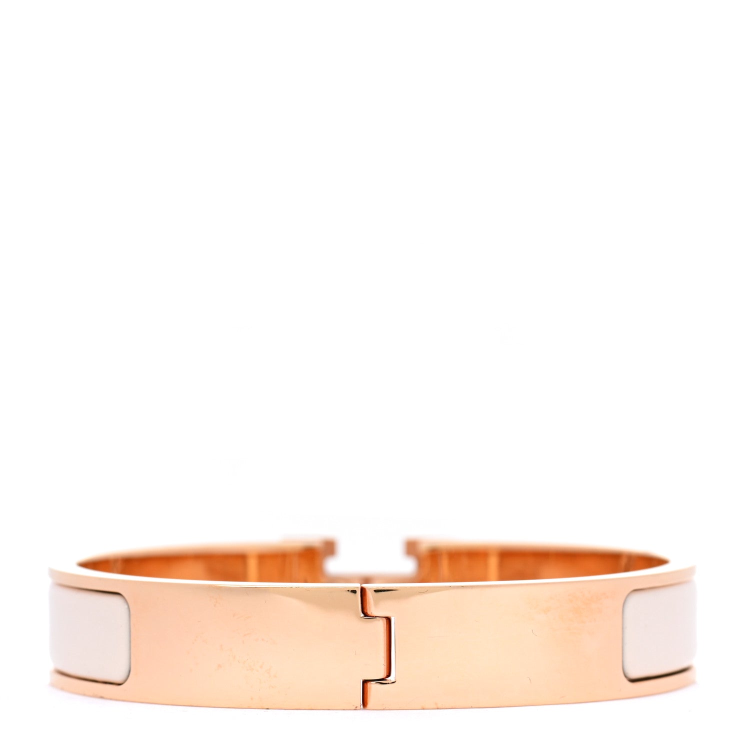 Hermes Enamel Narrow Clic Clac H Bracelet GM White 3 of 5