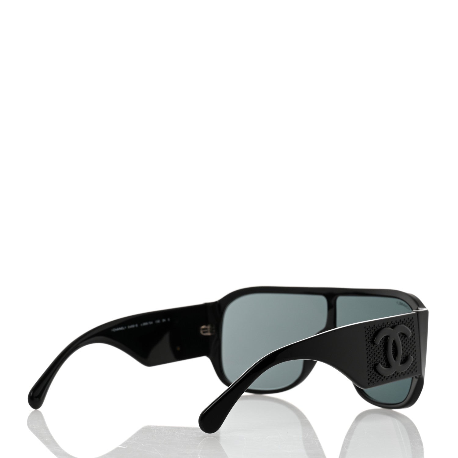 Chanel Acetate Crystal CC Shield Sunglasses 5466-B Black 4 of 8