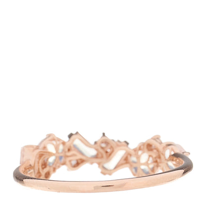 Suzanne Kalan 14K Rose Gold Diamond Rainbow Moonstone Amalfi Blend Half Band Ring 56 7.5 4 of 6
