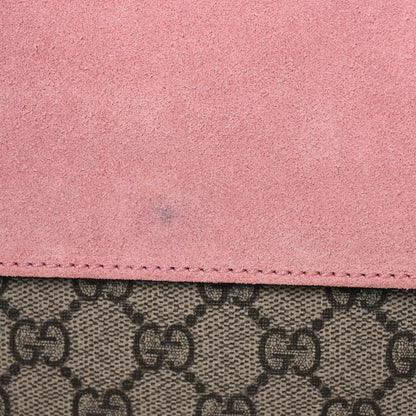 Gucci GG Supreme Monogram Suede Crystal Medium Dionysus Shoulder Bag Beige Ebony Light Peonia 10 of 11