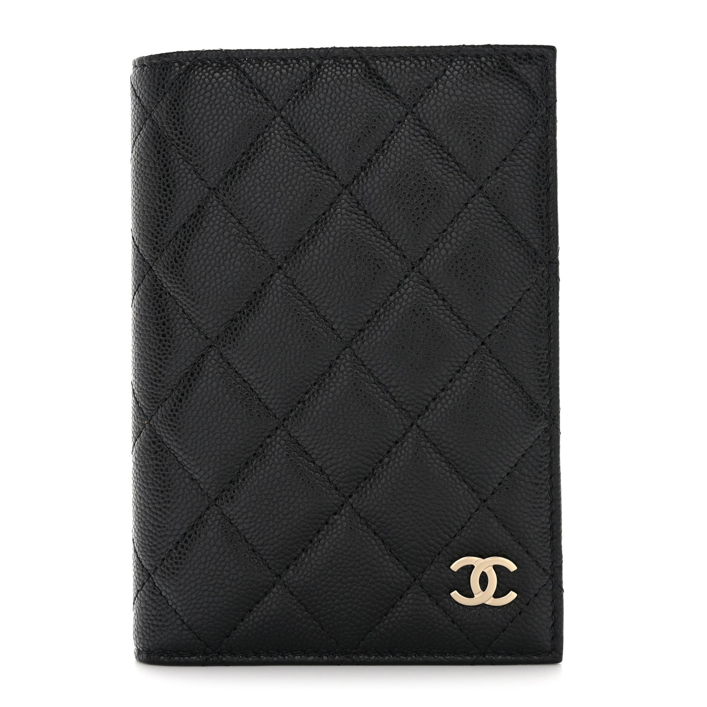 Caviar Quilted Passport Holder Black