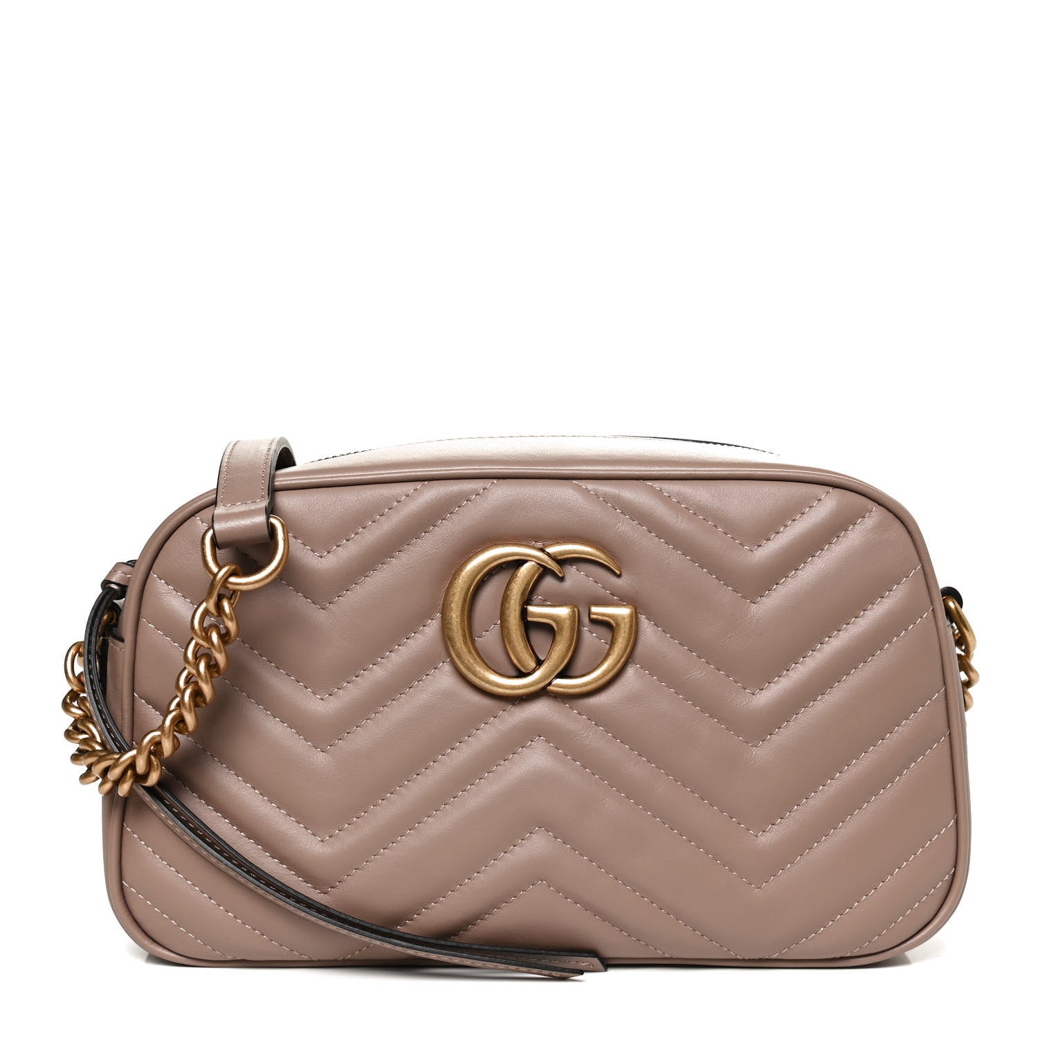 Gucci Calfskin Matelasse Small GG Marmont Chain Shoulder Bag Porcelain Rose 1 of 11