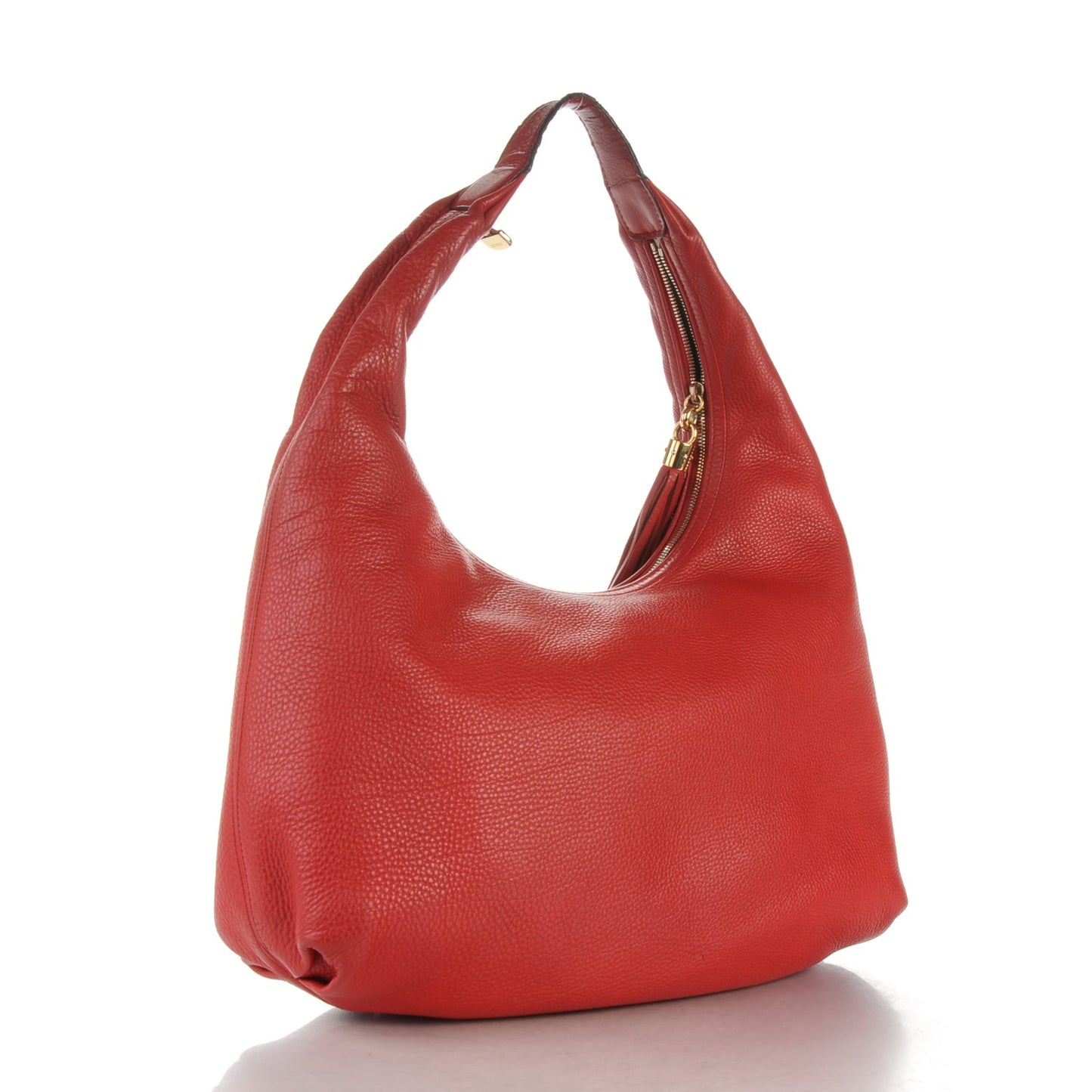 Pebbled Calfskin Large Soho Hobo Red