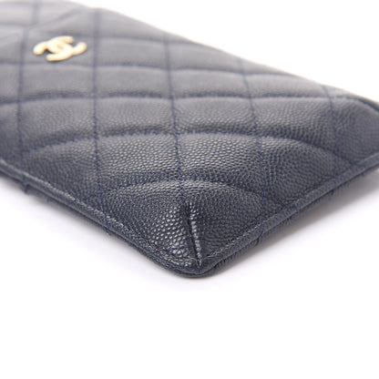 Chanel Caviar Quilted Classic Flat Wallet Pouch Blue 6 of 12