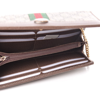 Gucci GG Supreme Monogram Web Ophidia Wallet On Chain Brown 5 of 12