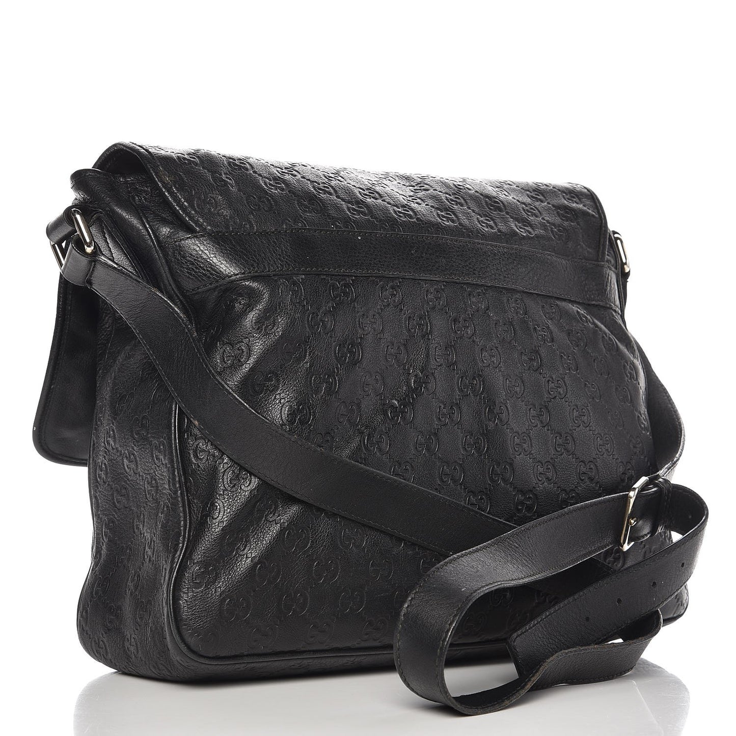 Guccissima Medium Flap Messenger Bag Black