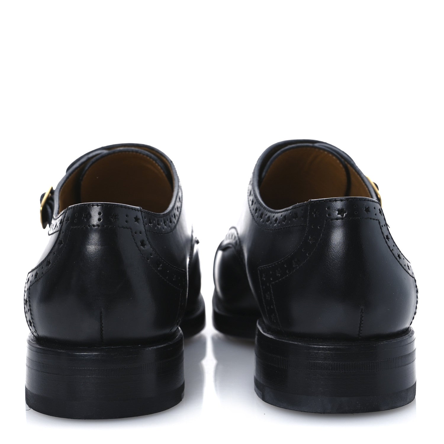 Gucci Calfskin Mens Double Monk Strap Loafers 8 Black 6 of 11