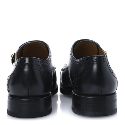 Gucci Calfskin Mens Double Monk Strap Loafers 8 Black 6 of 11