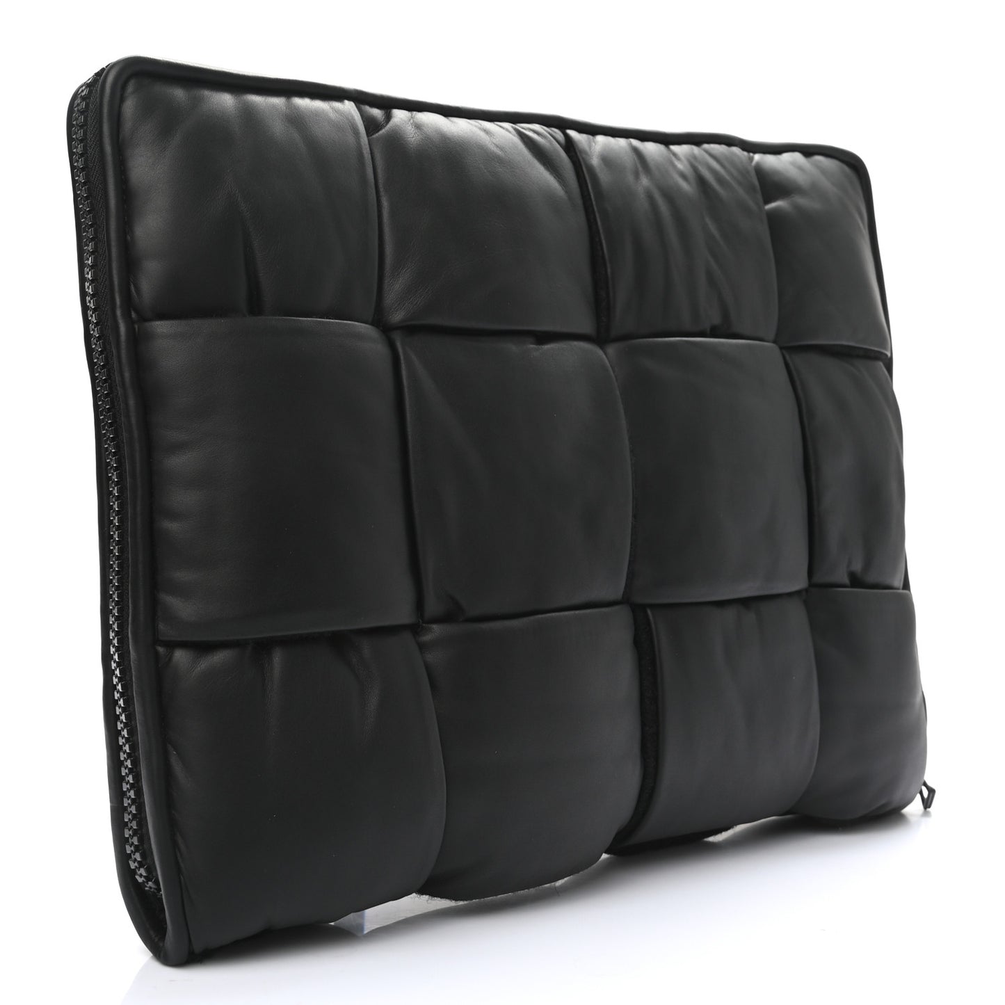 Calfskin Maxi Intrecciato Puffy Laptop Pouch Black