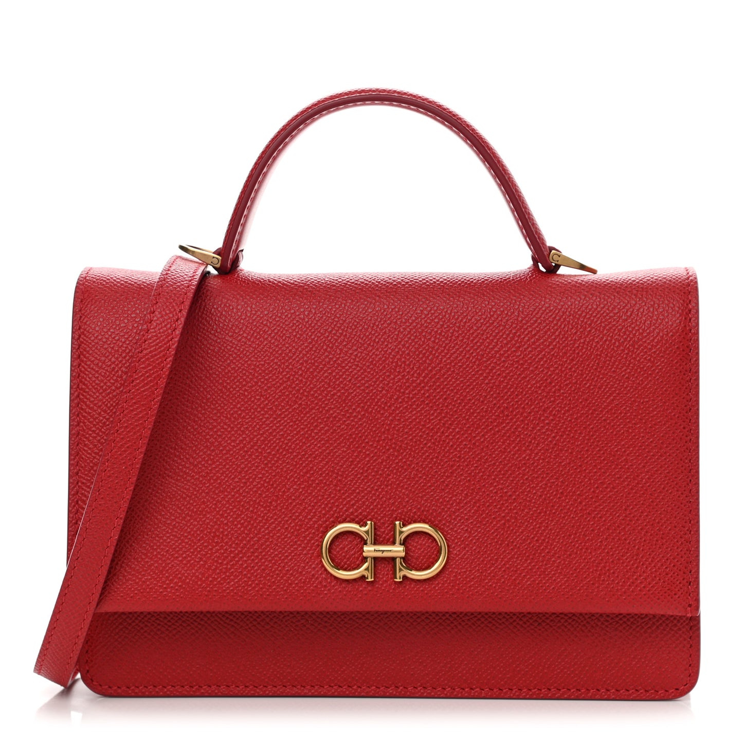 Hammered Calfskin Gancini Minibag Red