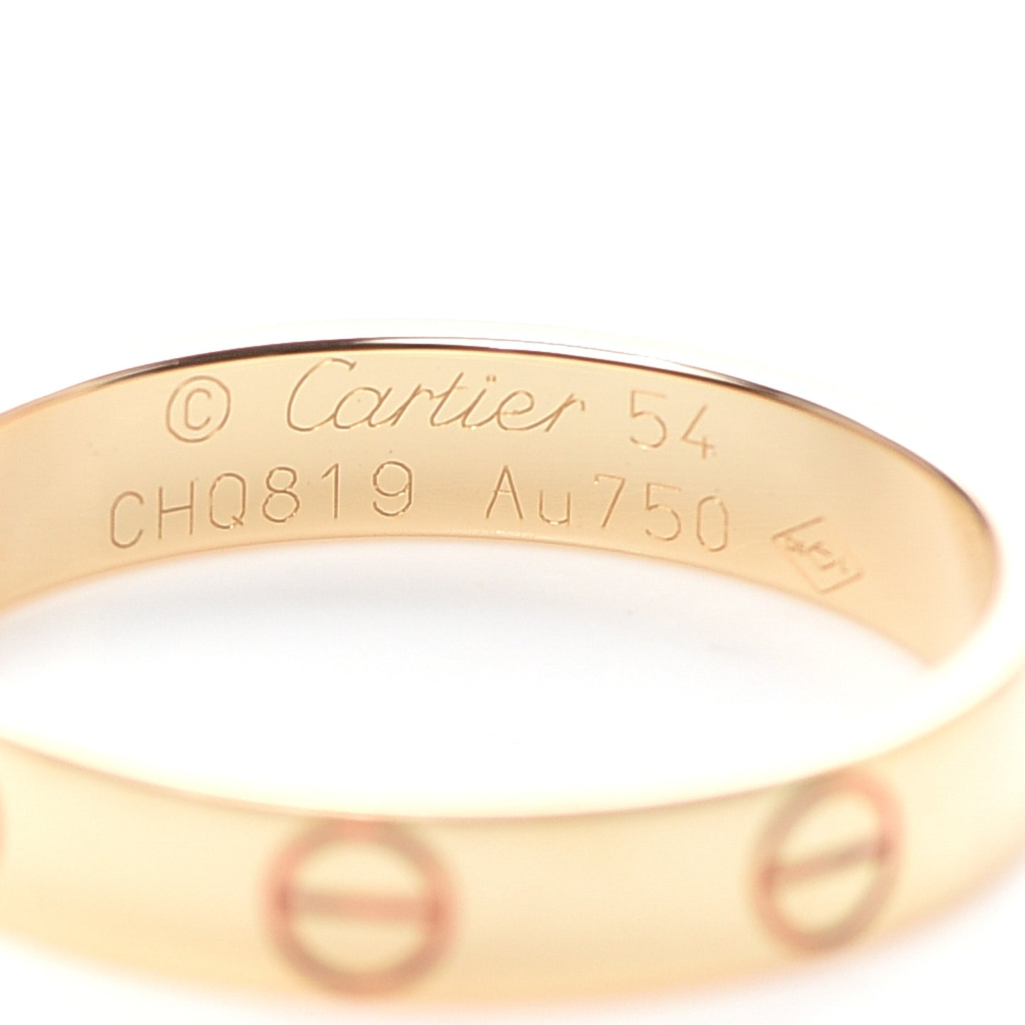 18K Yellow Gold 3.5mm LOVE Wedding Band Ring 54 6.75