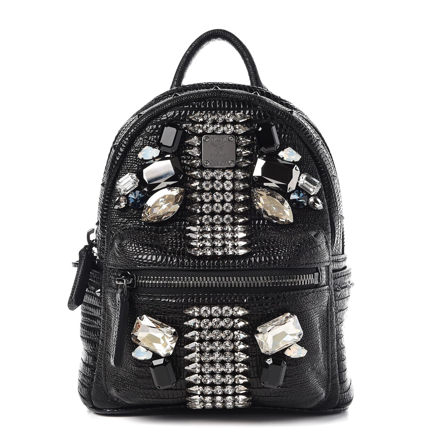Crocodile Swarovski Crystal Mini Bebe Boo Backpack Black