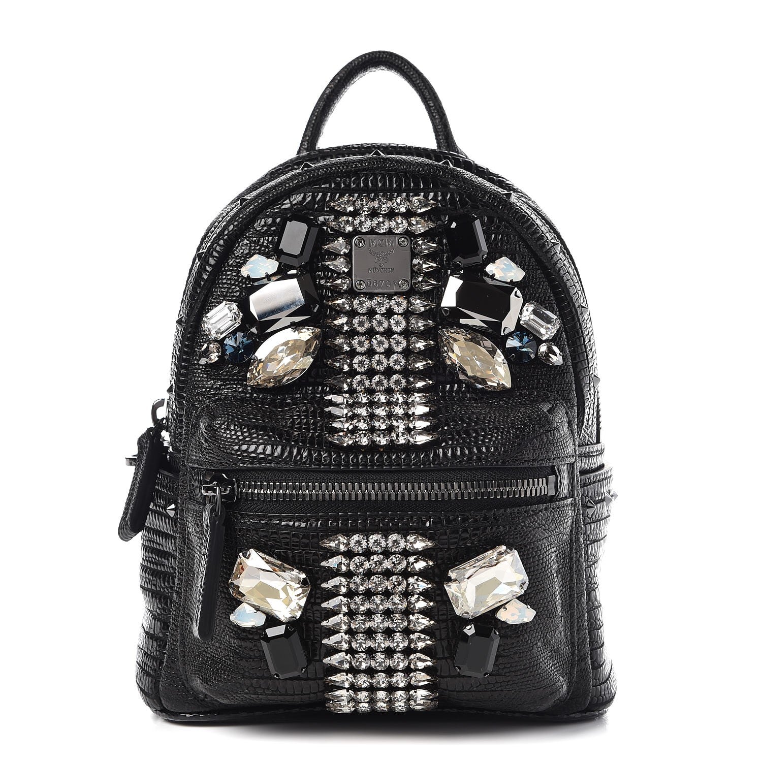 MCM Crocodile Swarovski Crystal Mini Bebe Boo Backpack Black 1 of 10