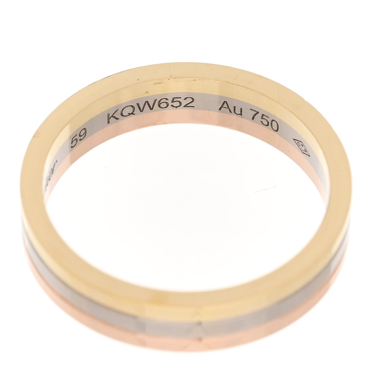 18K Pink White Yellow Gold 3.5mm Trinity Wedding Band Ring 59 8.75