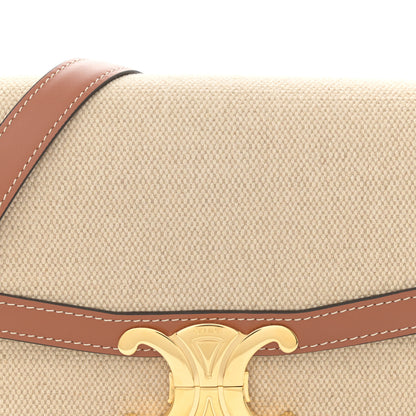 Celine Textile Calfskin Teen Triomphe Bag Natural Tan 9 of 11
