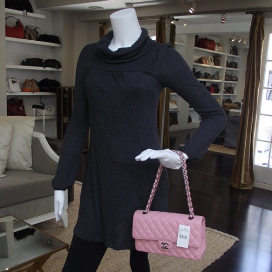 Caviar Medium Double Flap Pink