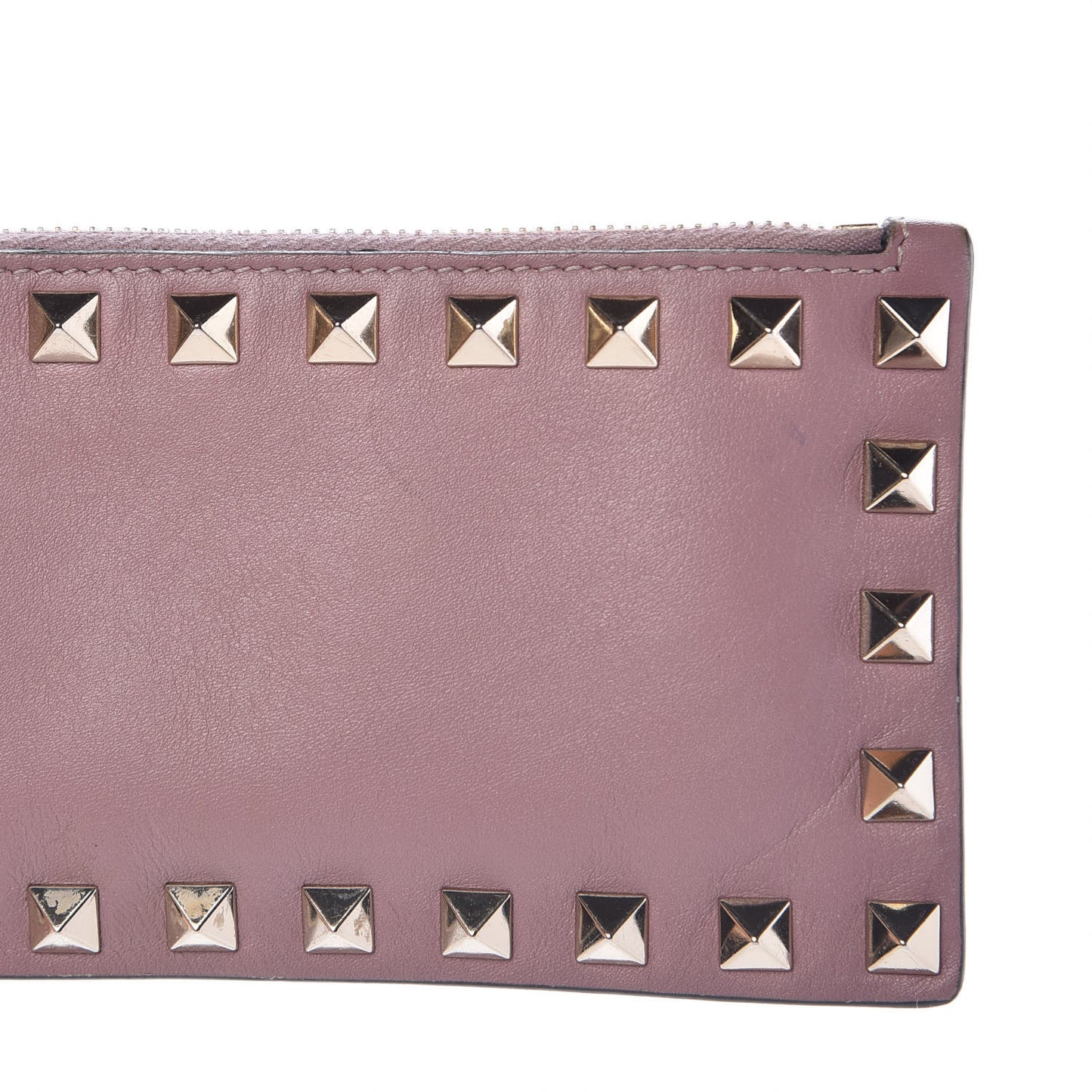 Vitello Rockstud Coin Case Card Holder Lipstick