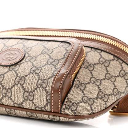 Gucci GG Supreme Monogram Textured Calfskin Retro Interlocking G Belt Bag Beige Ebony Brown Sugar 9 of 9