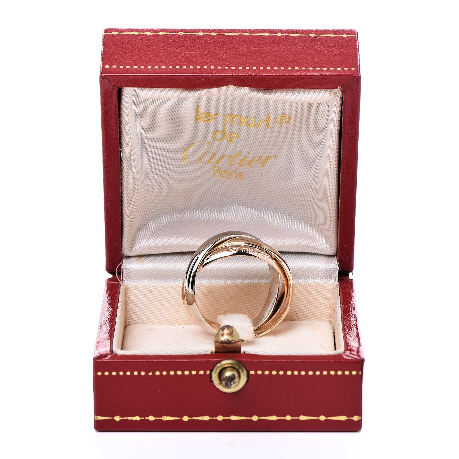 Cartier 18K Pink Yellow White Gold Classic Les Must De Trinity Ring 57 8 5 of 5