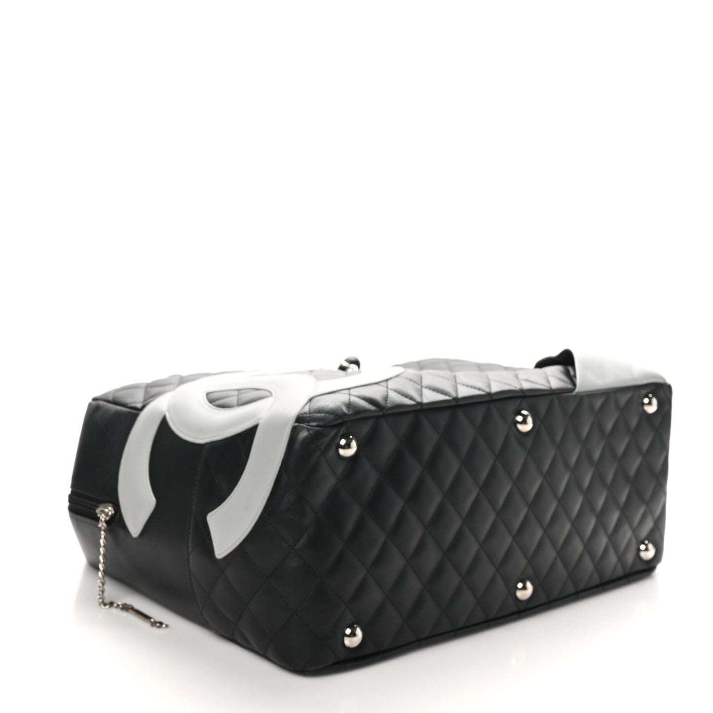Calfskin Quilted Jumbo Cambon Bowler Black Grey