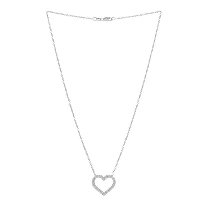 Roberto Coin 18K White Gold Diamond Open Heart Pendant Necklace 2 of 3