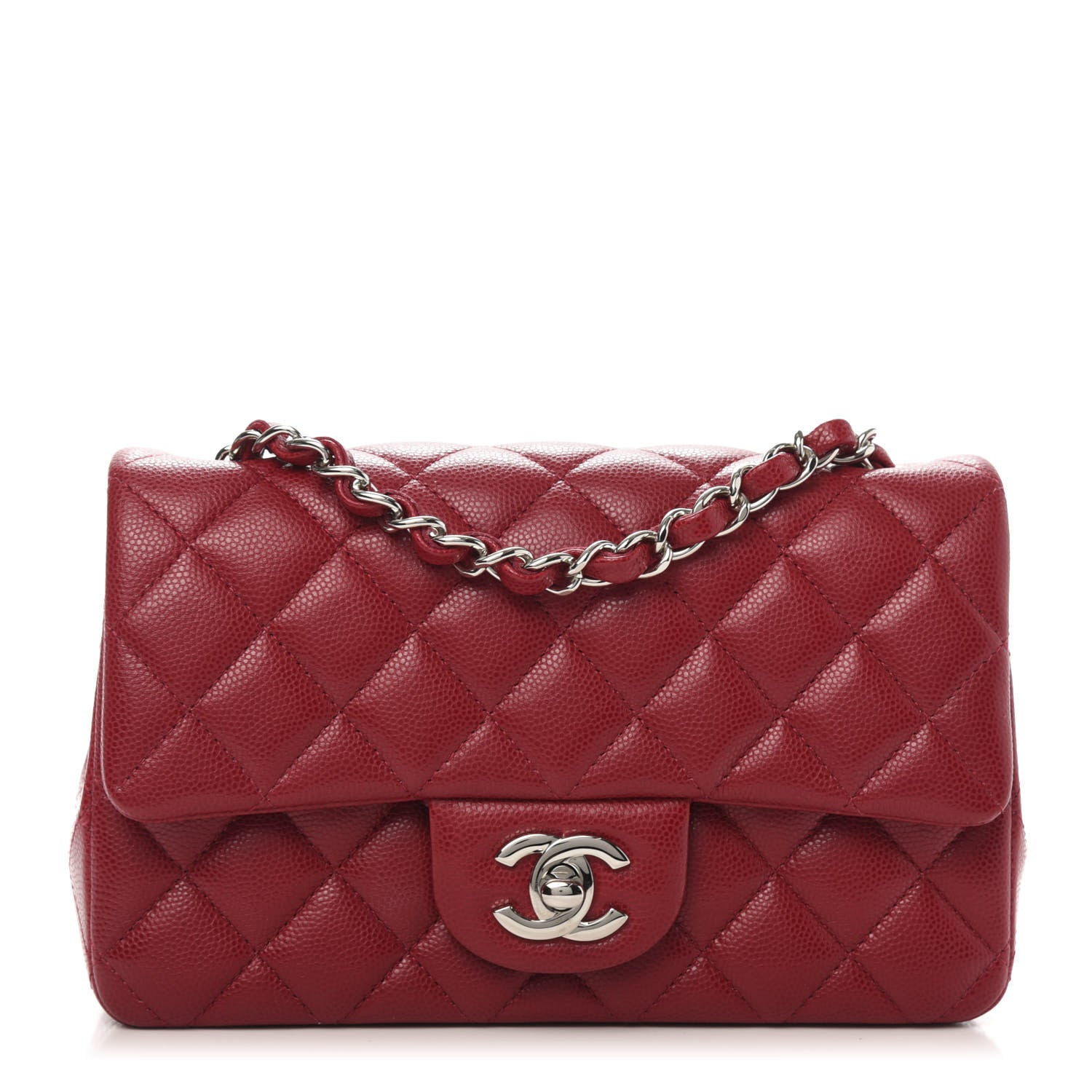 Chanel Caviar Quilted Mini Rectangular Flap Red 1 of 10