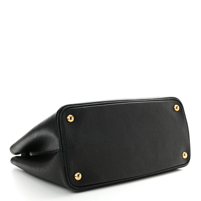 Prada Saffiano Cuir Small Double Bag Black Fuoco 4 of 16