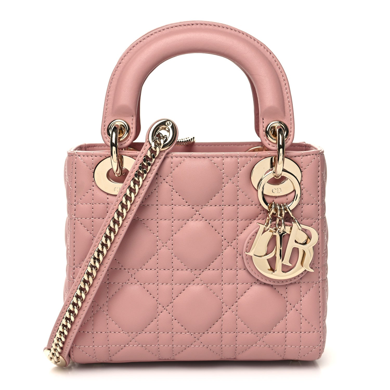 Christian Dior Lambskin Cannage Mini Lady Dior Pink 1 of 10