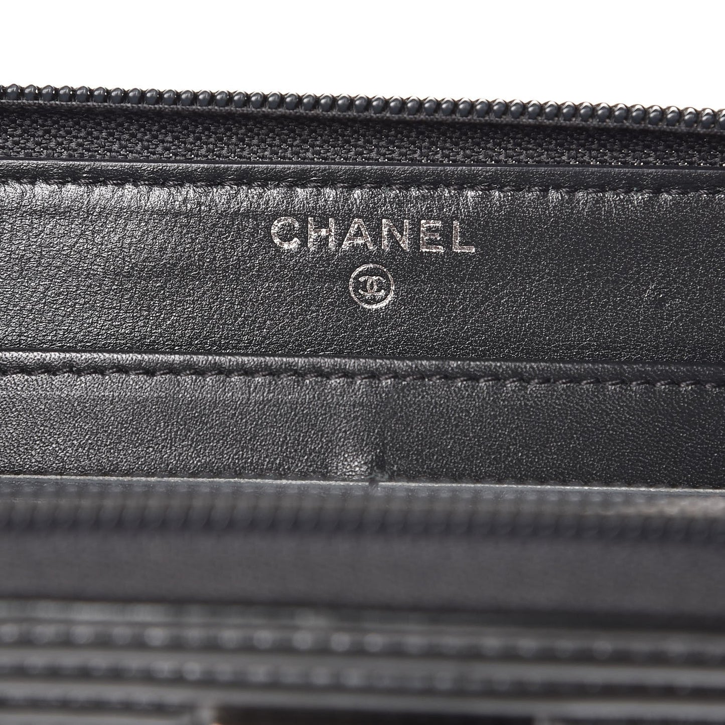 Glazed Calfskin Boy Zip Around Wallet Grey