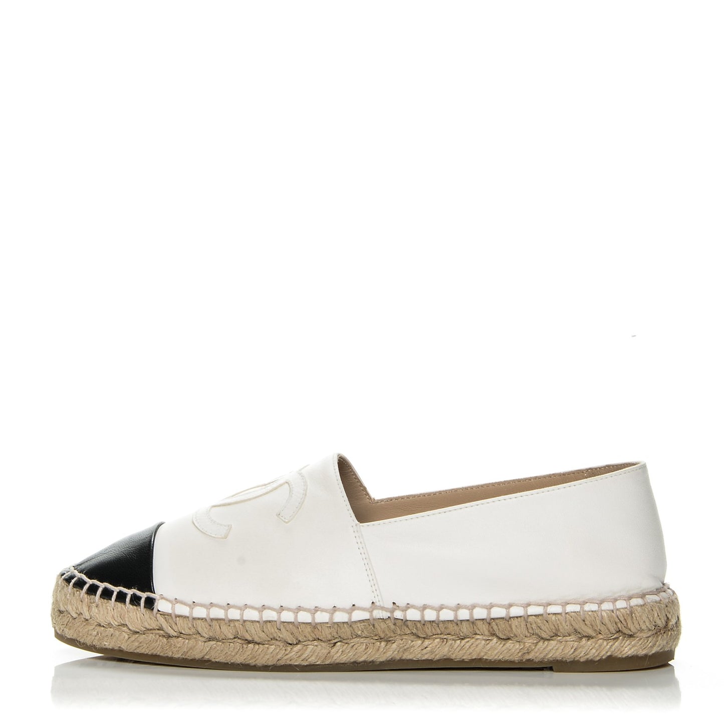 Lambskin Espadrilles 37 White Black