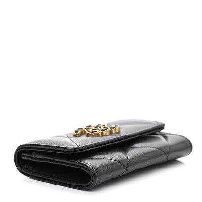 Chanel Lambskin Quilted Chanel 19 Flap Card Holder Black 4 of 9