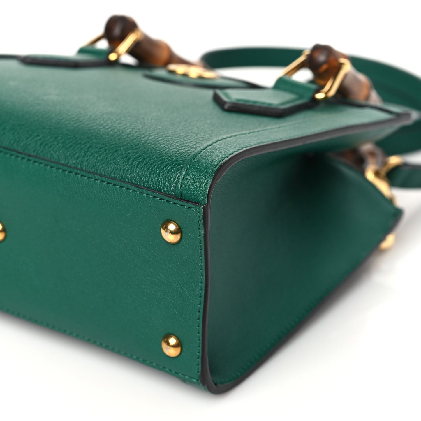 Wonka Grain Calfskin Mini Diana Tote Bag Green Yellow Fluo