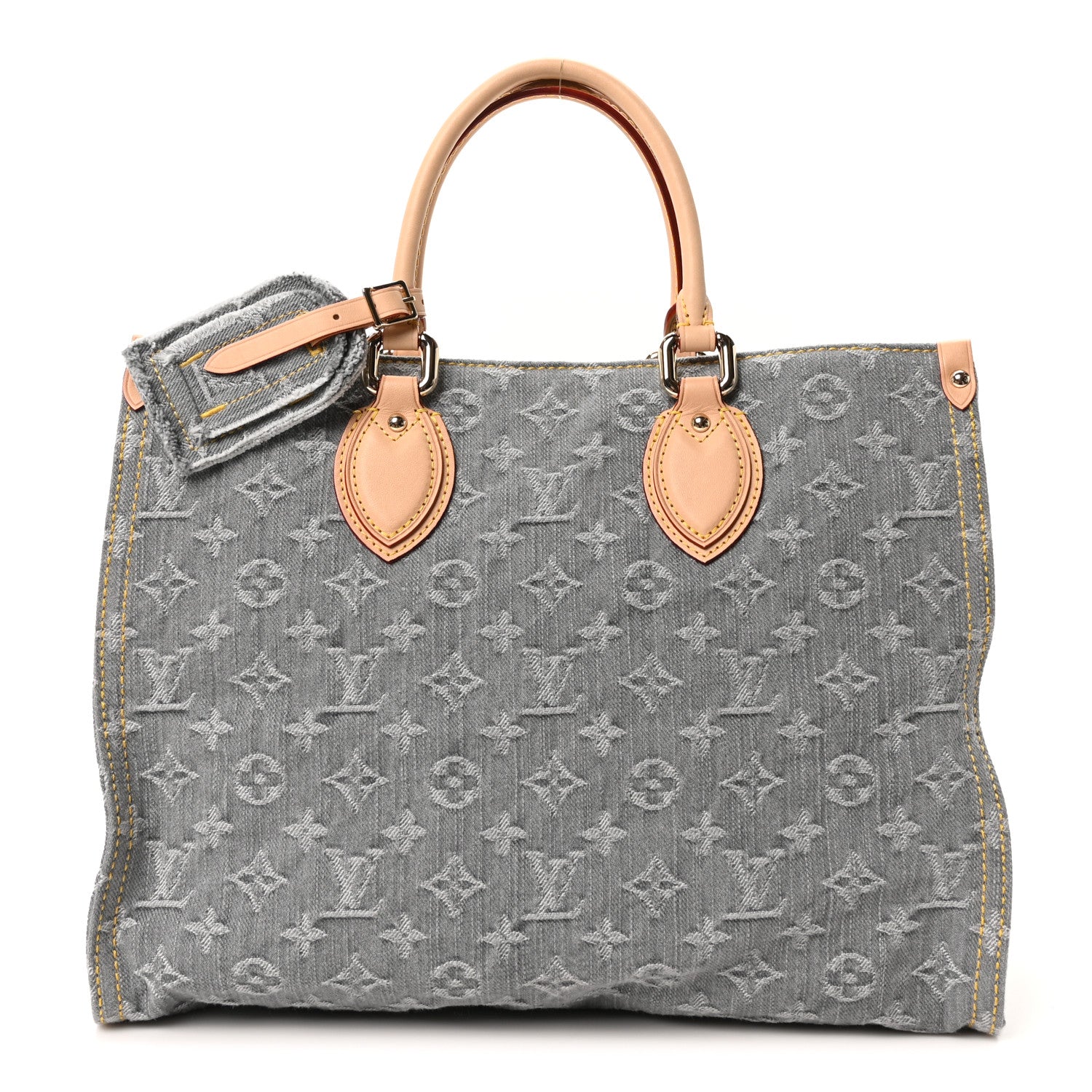 Louis Vuitton Monogram Denim Onthego MM Washed Gray 1 of 10