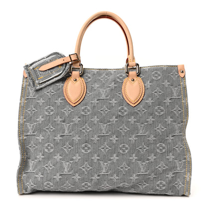 Louis Vuitton Monogram Denim Onthego MM Washed Gray 1 of 10