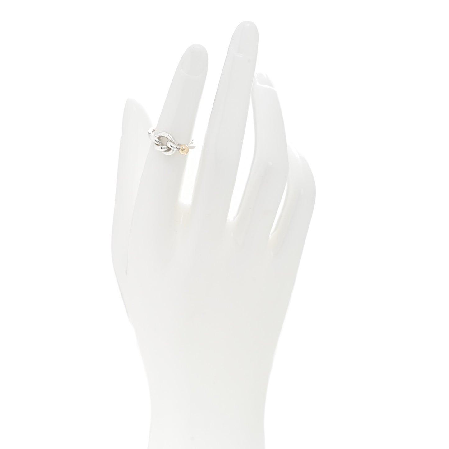 Sterling Silver 18K Yellow Gold Love Knot Ring 47 4