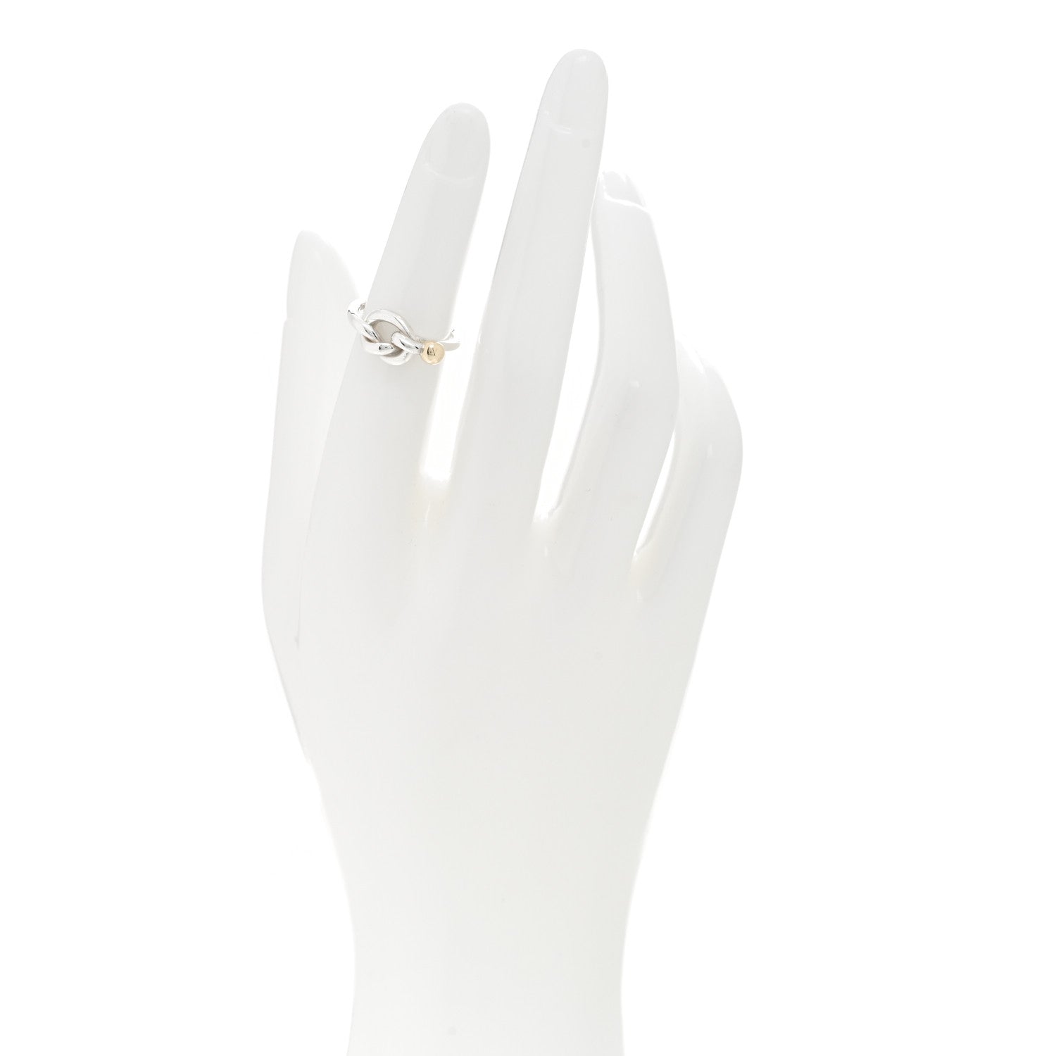 Tiffany Sterling Silver 18K Yellow Gold Love Knot Ring 47 4 2 of 4