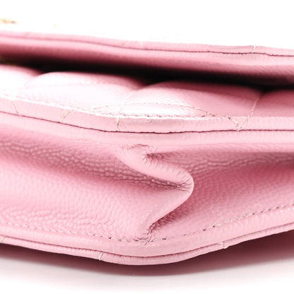 Chanel Caviar Quilted Wallet on Chain WOC Light Pink 10 of 10
