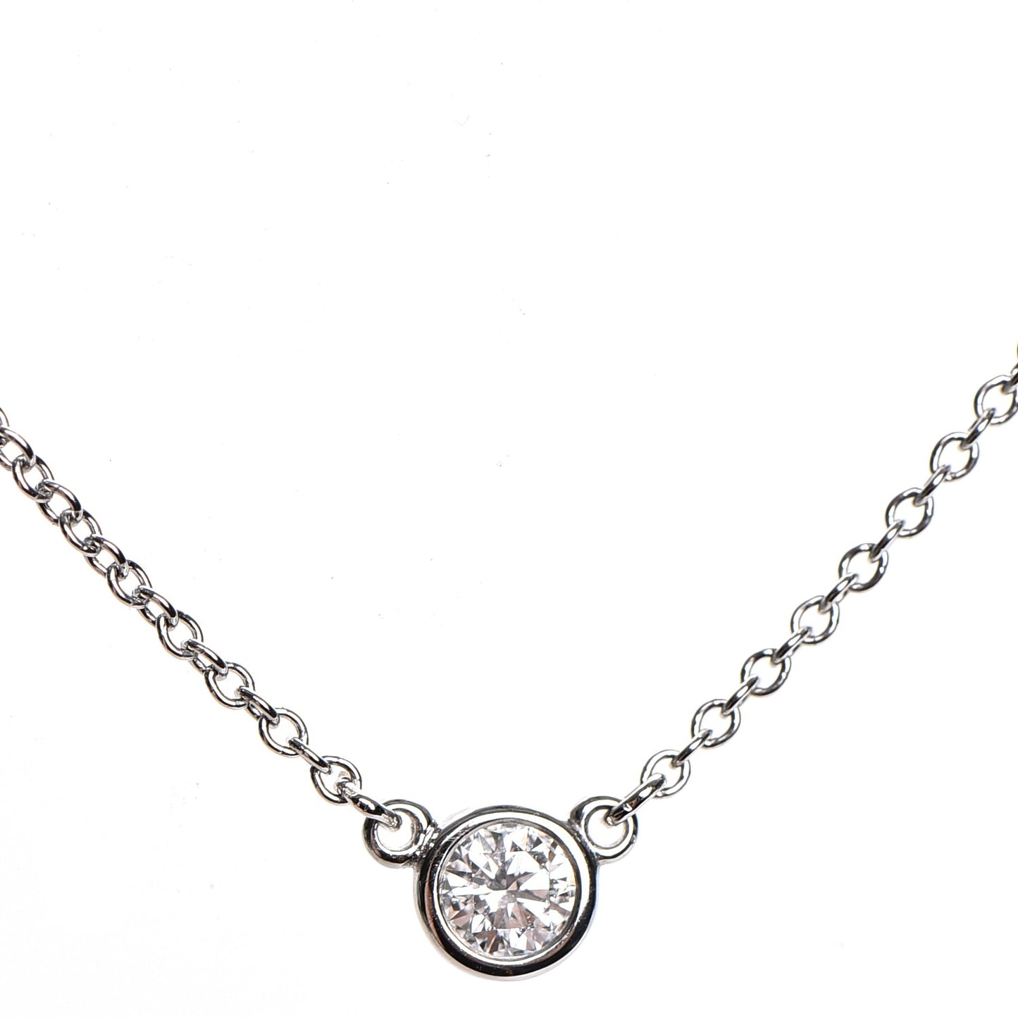 Platinum Diamond .14ct Elsa Peretti Diamonds by the Yard Pendant Necklace