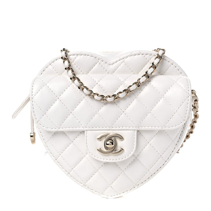 Chanel Lambskin Quilted CC In Love Heart Bag White 1 of 10