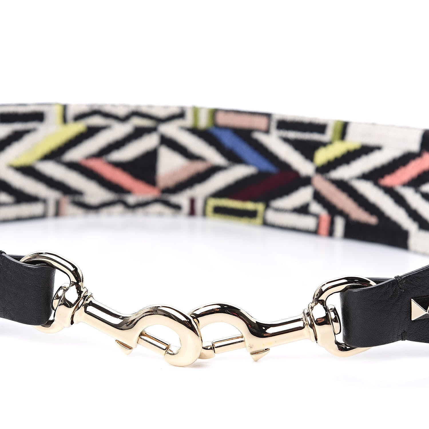 Valentino Garavani Canvas Native Couture Embroidered Rockstud Guitar Strap 3 of 5
