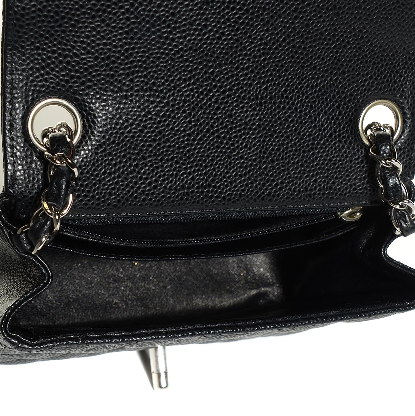 Caviar Quilted Mini Square Flap Black