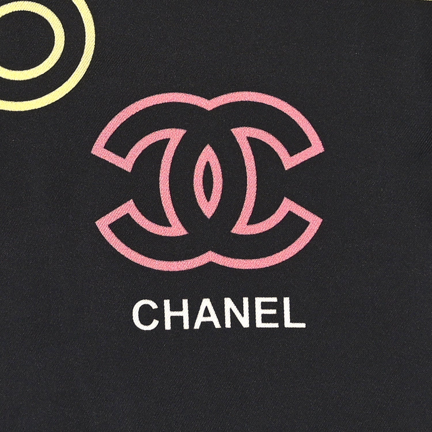 Chanel Silk Rue Cambon Print CC Square Scarf Black Multicolor