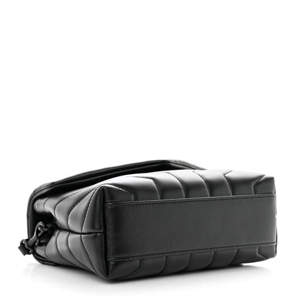 Saint Laurent Calfskin Y Quilted Monogram Monochrome Toy Loulou Crossbody Bag Black 4 of 9