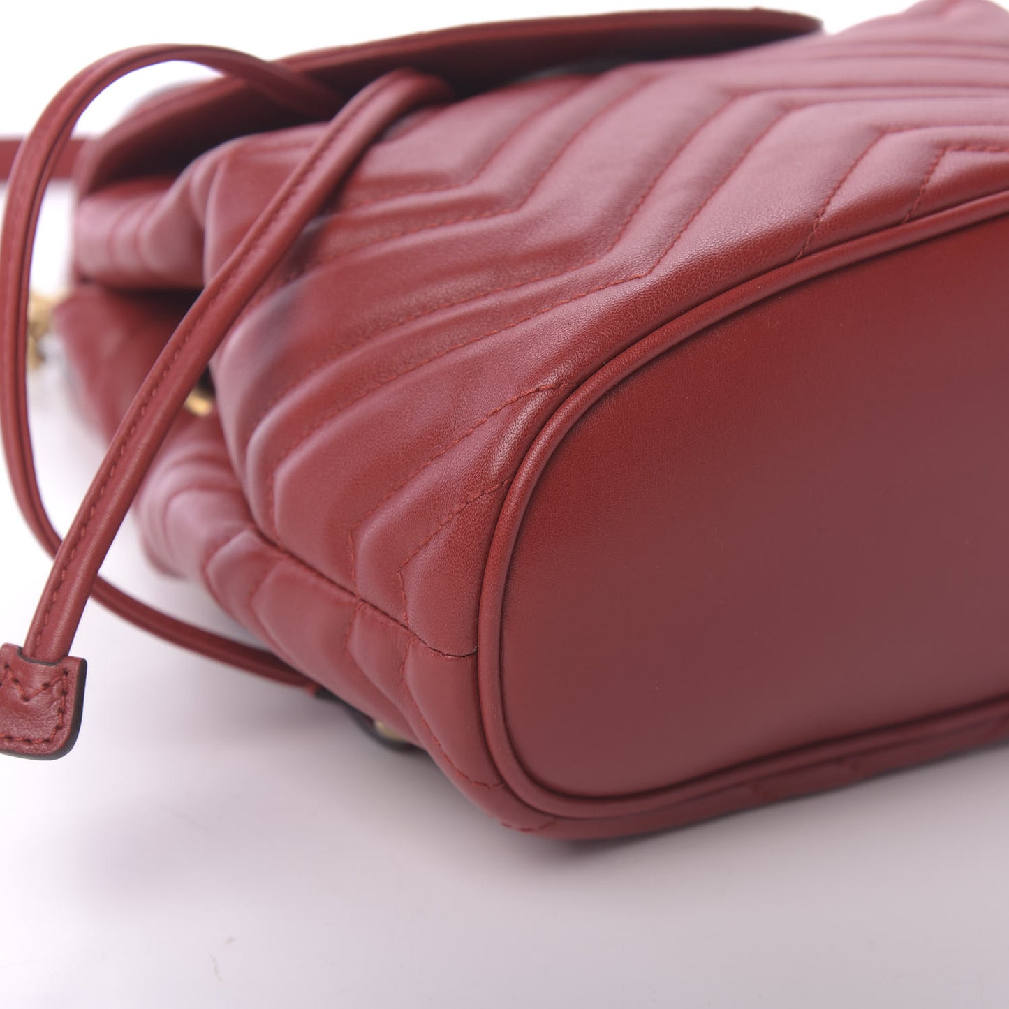 Calfskin Matelasse GG Marmont Flap Backpack Hibiscus Red